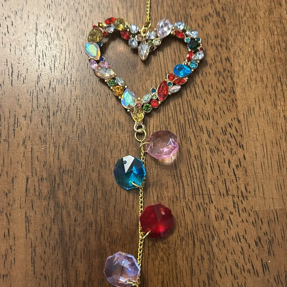 Colorful Heart Crystal Suncatcher